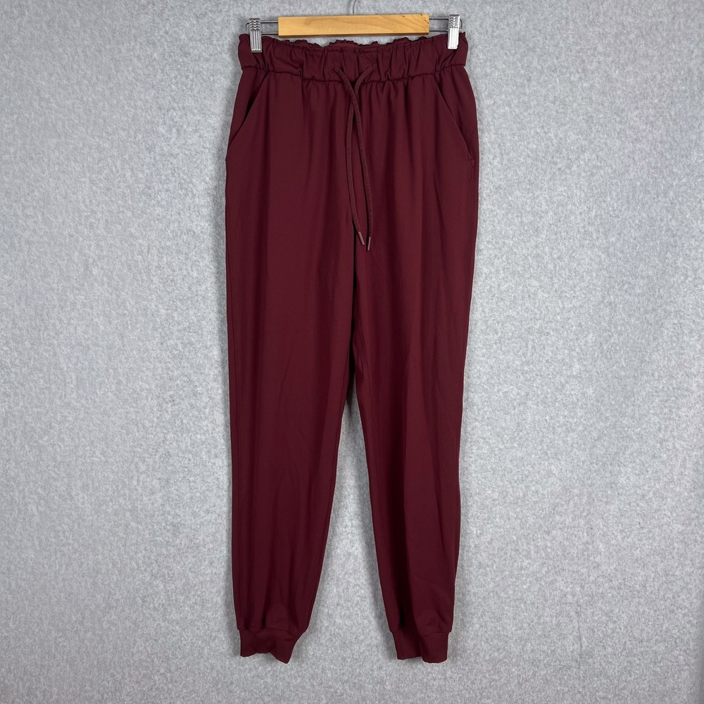 Lululemon Red Merlot Stretch Luxtreme High Rise Full Length Jogger Pant Size 6